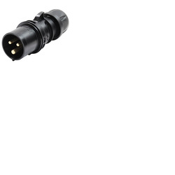 16A 230V 2P+E Black Plug
