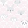 Over the Rainbow Peek a Boo Animals Wallpaper Pink / Grey Holden 91031