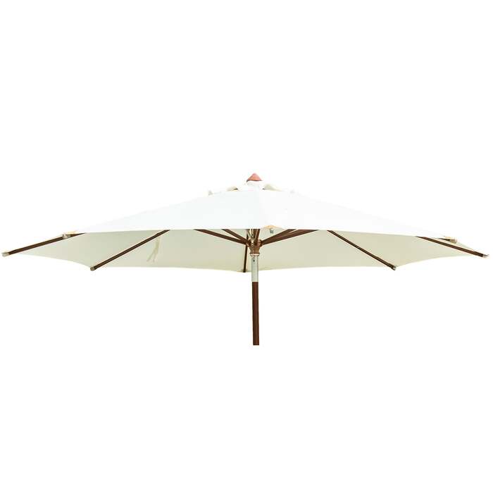 Alexander Rose 3. 5m Hardwood Luxury Round Garden Parasol - Ecru