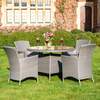 Bracken Outdoors Indiana 4 Seat Round Rattan Garden Furniture Set