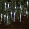 Noma Christmas Fit & Forget 20 White Icicle Drop LED Lights- Battery Operated