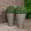 Pair of Tall Trojan Round Charcoal Planters (Dia. 38cm)