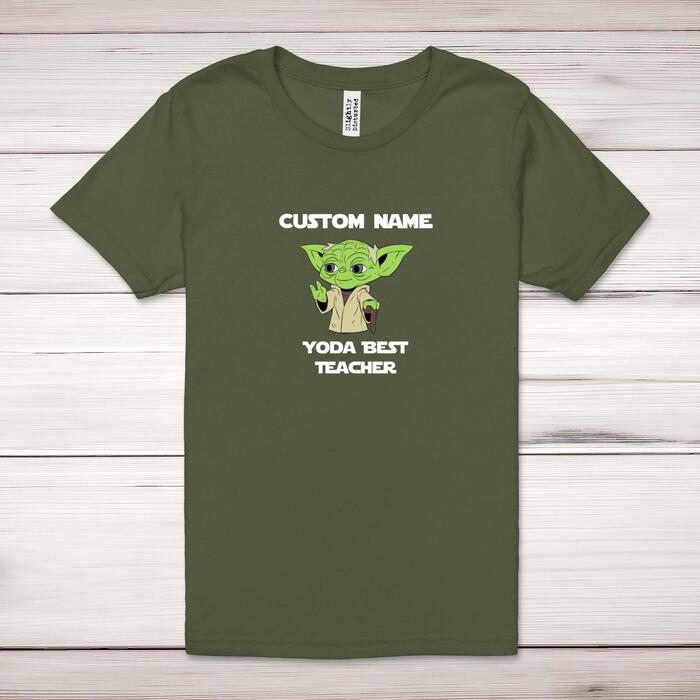 Personalised Yoda Best Teacher Adult T-Shirt