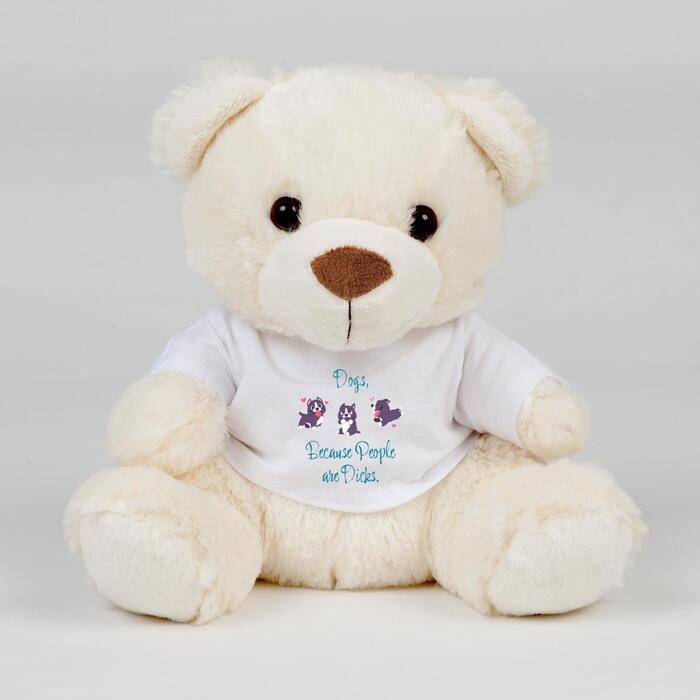 Dogs, Because People Are Dicks Swear Bear - Cream, Small