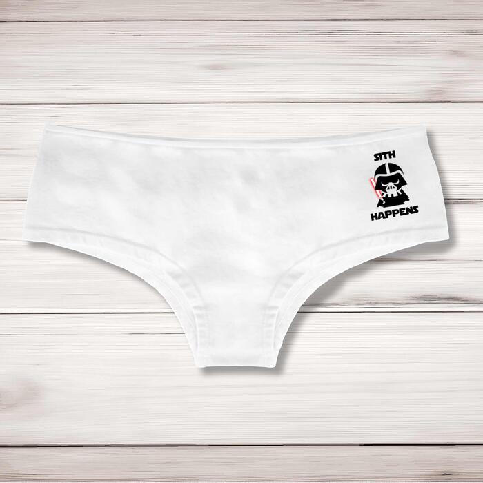 Sith Happens Ladies Shortie - White, Large