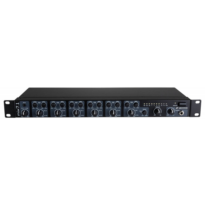 7 Channel Installation Mixer with Microphone and Line level Features