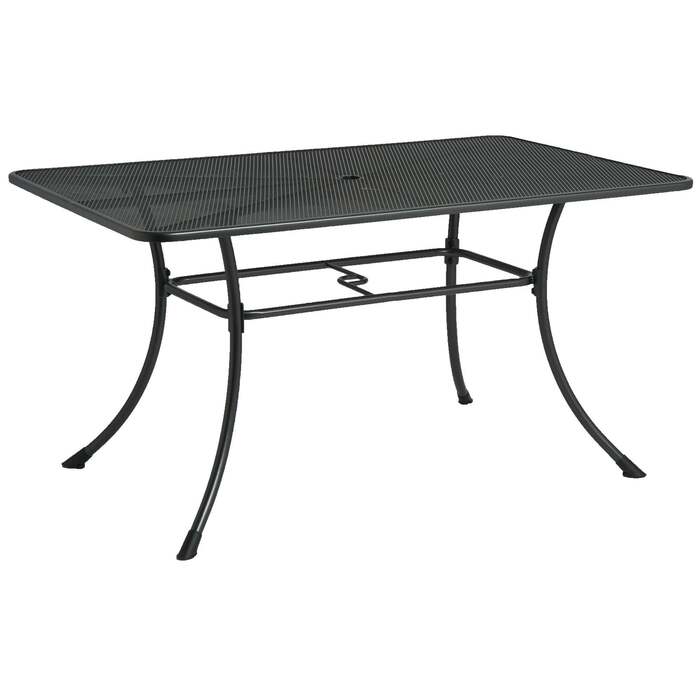 Ex Display Alexander Rose Portofino Metal Rectangular Garden Table (1. 45m x 0. 9m)