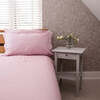 2. 5 Tog Duvet 100% Cotton Pink & White Cover Set & Pillow