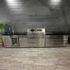 Ex Display Draco Grills 6 Burner Stainless Steel Outdoor Kitchen with Sear Station, Sink and Fridge Unit, Twin Drawer Unit and 4 drawer Unit