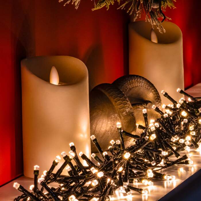 Warm White LED Multi-Function Christmas Compact Lights - 500, 1500, 3000, 3000 LEDs