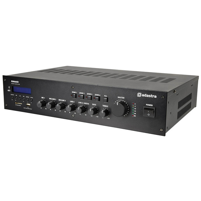 100 Volt Amplifier with Mixer, DAB+, Bluetooth, USB & SD