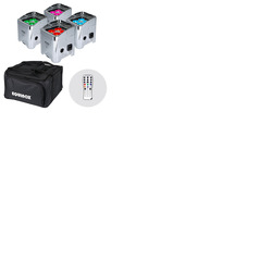 Equinox Colour Raider LED Uplighter Pack with Re-Chargeable Battery - Chrome