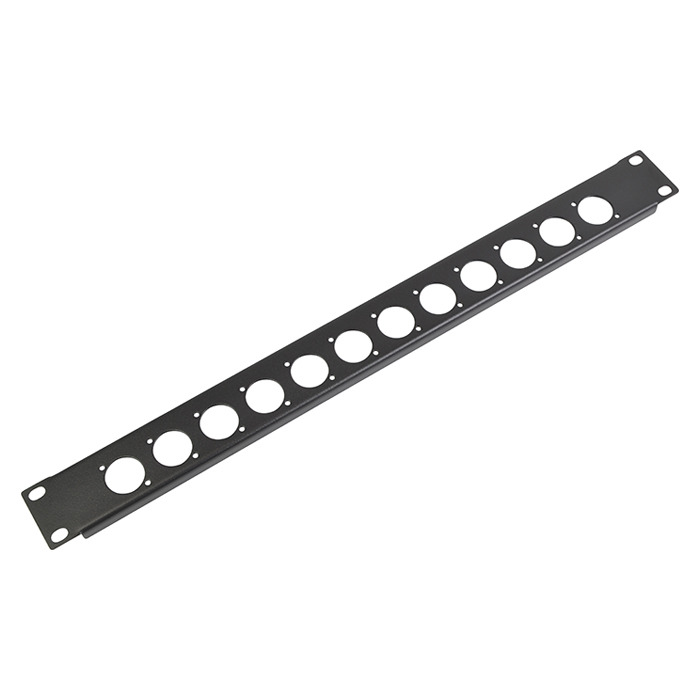 1U XLR Socket Panel D Type - 12 XLR Sockets
