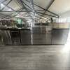 Ex Display Draco Grills 6 Burner Stainless Steel Outdoor Kitchen with Sear Station, Single Fridge, Double Cupboard