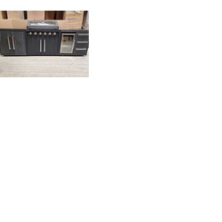 Ex Display Draco Grills Fusion 6 Burner Black Outdoor Kitchen with Single Fridge and Double Cupboard