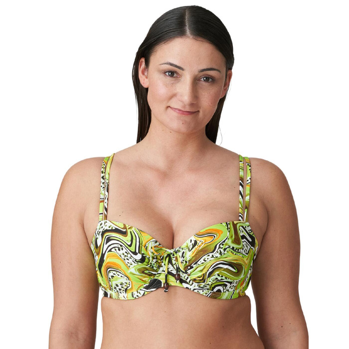 Prima Donna Swim Jaguarau Padded Balcony Bikini Top - Lime Swirl - 34D