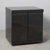 Draco Grills Outdoor Kitchen Black Stainless Steel Double Door Cabinet with Granite Top