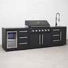 Draco Grills Fusion 6 Burner Black Outdoor Kitchen with Modular Single Fridge and Sink, End of January 2026