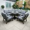 Bracken Outdoors Miami Dark Aluminium Compact Corner Set with Adjustable Table and Armchairs