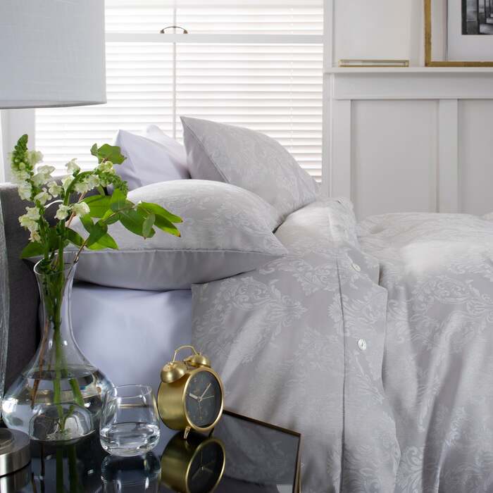 Cotton Rich Silver Grey - Extra Large Single Duvet Cover Set