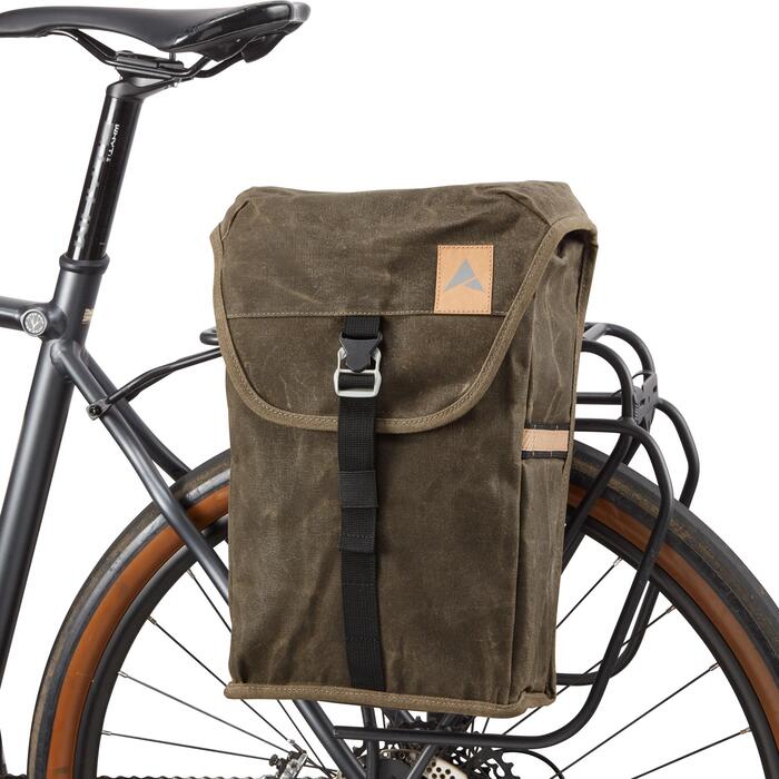 Heritage 16L Pannier - Single Olive | Classic Waxed Canvas with Reflective Details, Spacious and Secure | Easy Attachment, Stylish Protection | Altura