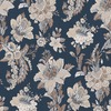 Abode Edward Floral Damask Wallpaper Navy Erismann 05550-44