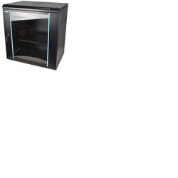19" 12U Metal Rack Cabinet with Glass Door 450mm Deep Wall or Floor Mount