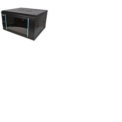 19" 6U Metal Rack Cabinet with Glass Door 550mm with Hinged Back Door