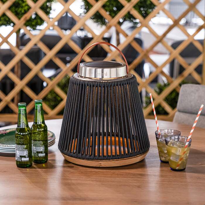 Bracken Outdoors Aurora Curved Charcoal Solar Lantern