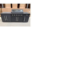 Ex Display Draco Grills Fusion 6 Burner Black Outdoor Kitchen with Side Burner and Double Cupboard