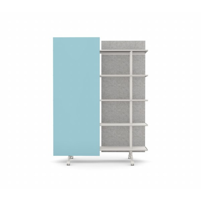 A08 Mobile Shelving Unit with Glass Writing Board