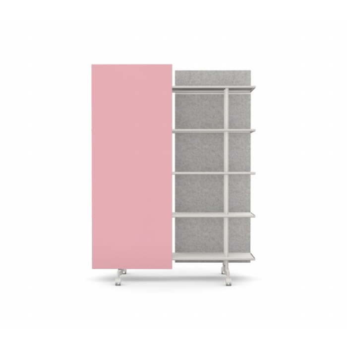 A08 Mobile Shelving Unit with Glass Writing Board