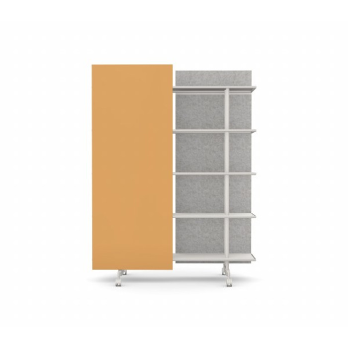 A08 Mobile Shelving Unit with Glass Writing Board