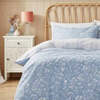Supersoft Microfibre Blue & White Floral Reversible
