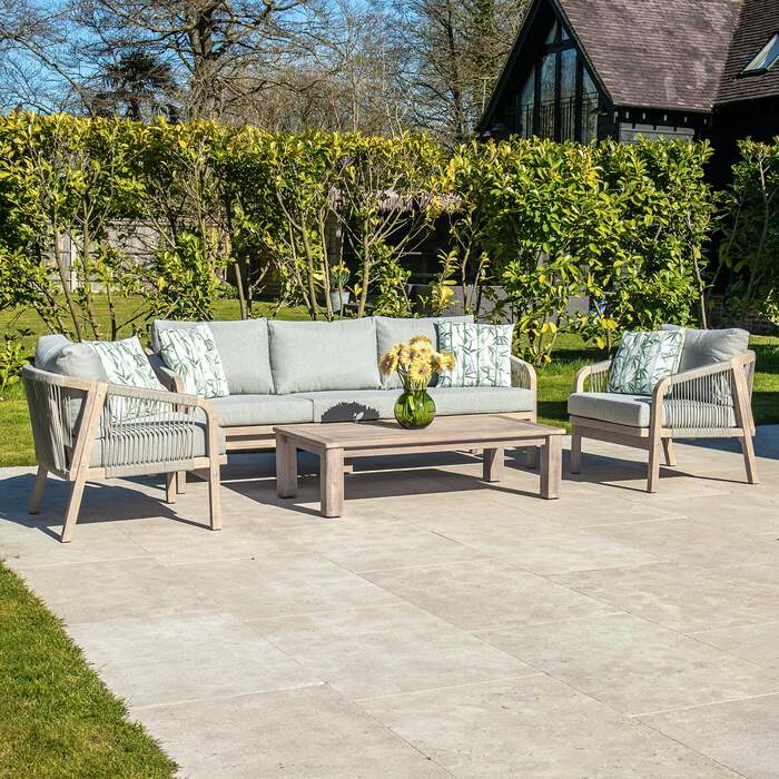 Bracken Outdoors Charlton Acacia Wood and Rope Garden Furniture Lounge Sofa Set with Coffee Table, Early February 2026