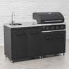 Draco Grills Titan 4 Burner Black Outdoor Kitchen Gas Barbecue with Sink Cabinet, Mid February 2026