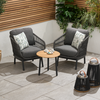 Bracken Outdoors Colorado 2 Seat Aluminium Teak Rope Garden Bistro Set