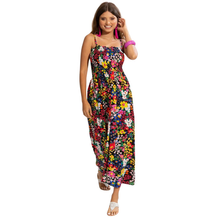 Pour Moi Beach Maxi Dress - Black Ditsy - XS - 8