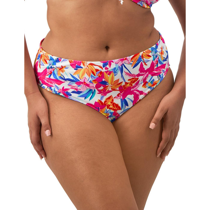 Elomi Savaneta Mid Rise Bikini Brief - White - 2XL - 18