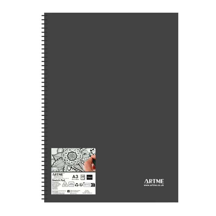 Artme A3 Sketch Pad, 30 Sheets 160gsm, Spiral Bound, Sketchbook
