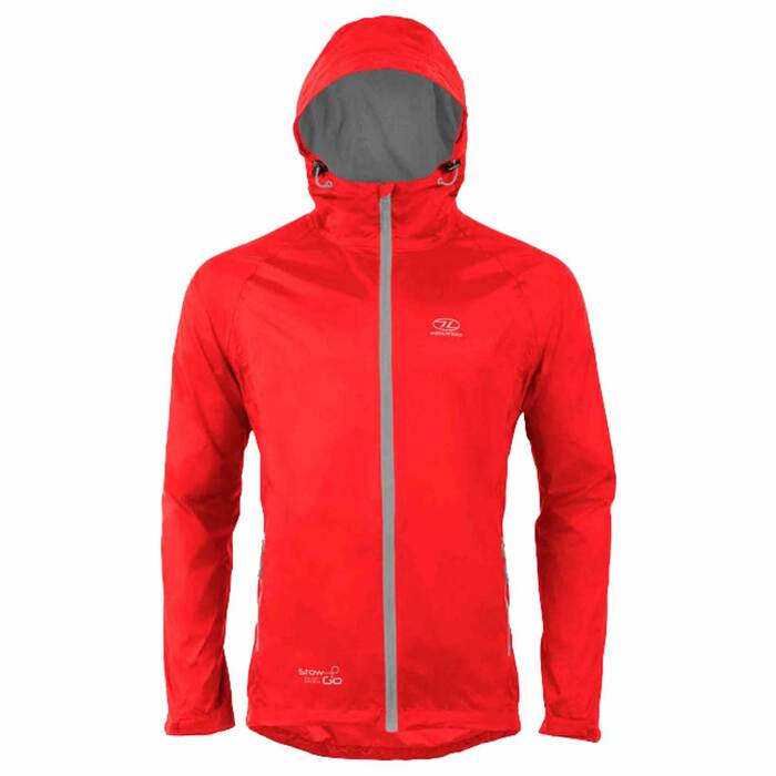 Highlander Stow & Go Waterproof Jacket-Red-L