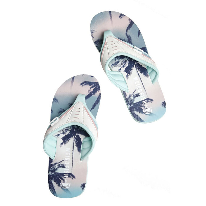 Weird Fish Thurleston Printed Flip Flops Aqua Marine 8