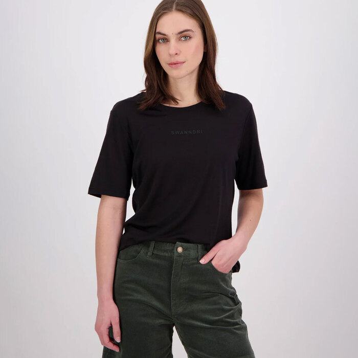 Swanndri Women's Merino Fusion T-Shirt Black 10