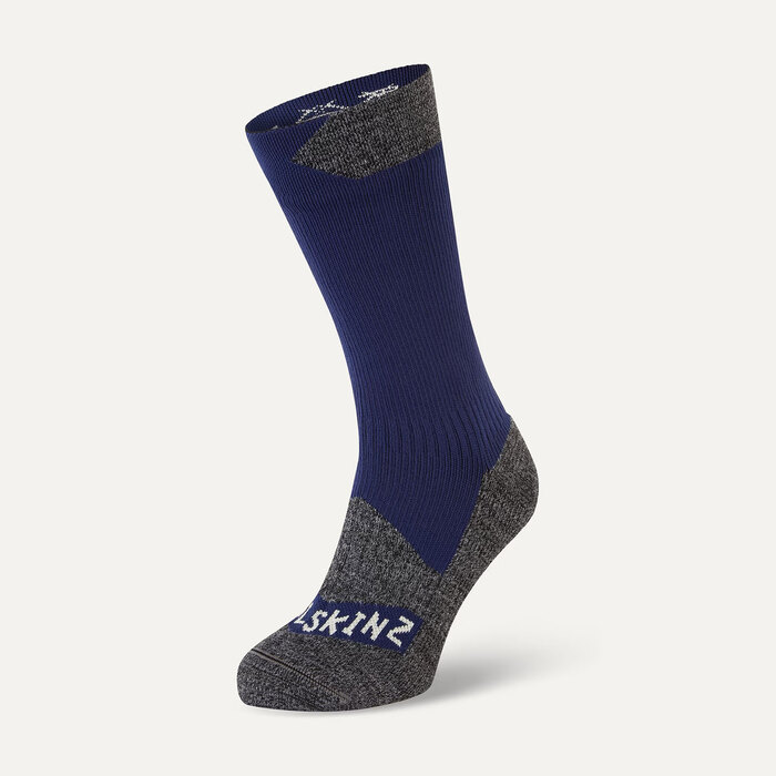 Sealskinz Raynham Waterproof All Weather Mid Length Sock Navy XL