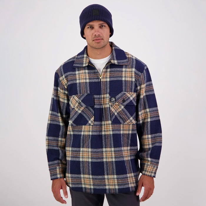 Swanndri Men's Ranger Wool Zip Front Bushshirt Atlantic Check 2XL