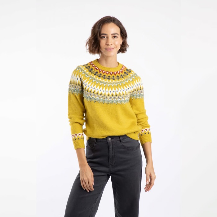 Weird Fish Women's Lowell Fair Isle Jumper Antique Moss 20