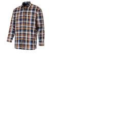 Hoggs of Fife Arran Microfleece Lined Shirt Navy/Brown Check XL