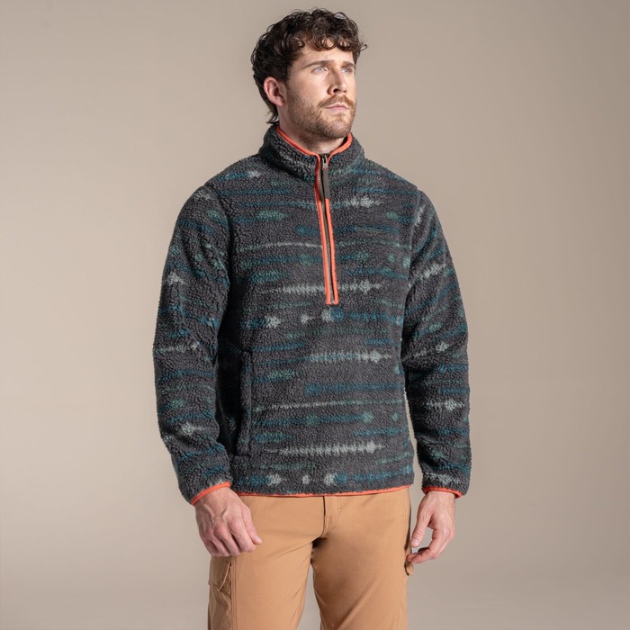 Craghoppers Men's National Trust Rawthey Borg Half Zip Fleece Woodland Green 2XL