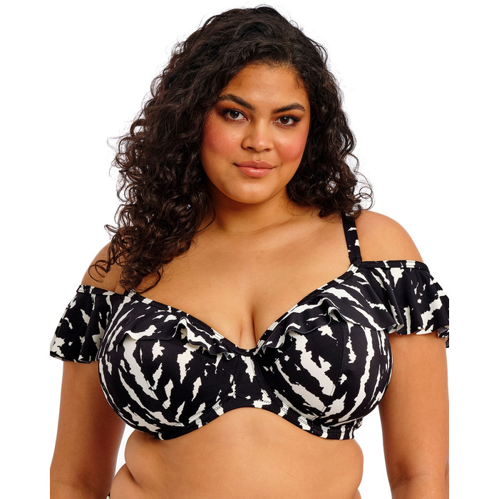 Elomi Echo Shell Plunge Bikini Top - Black - 34GG