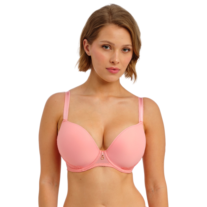 Freya Fascinate Underwired Moulded Plunge T Shirt Bra - Peach - 38D